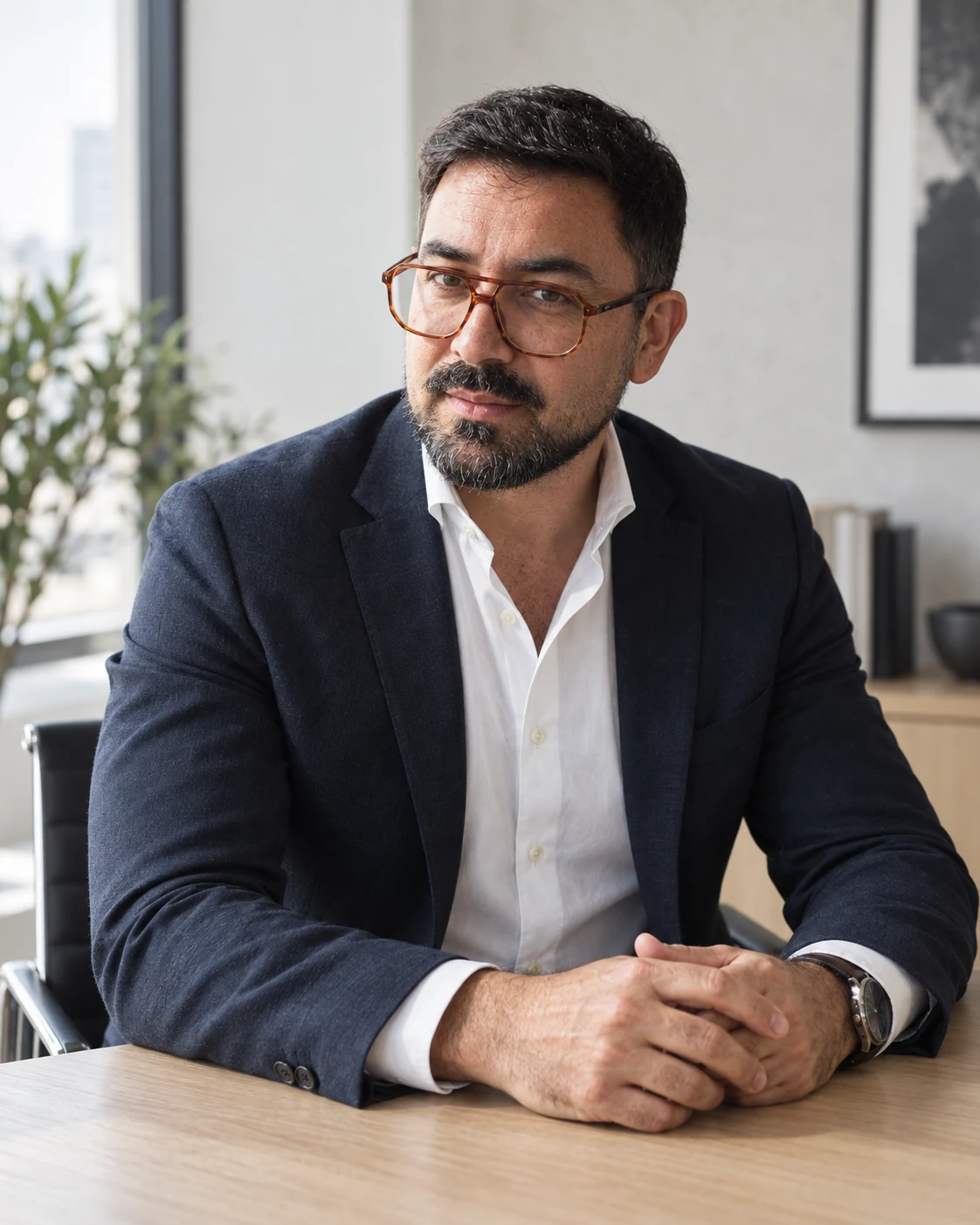 Retrato editorial de Ronald Barrios generado a partir de sus imágenes de referencia