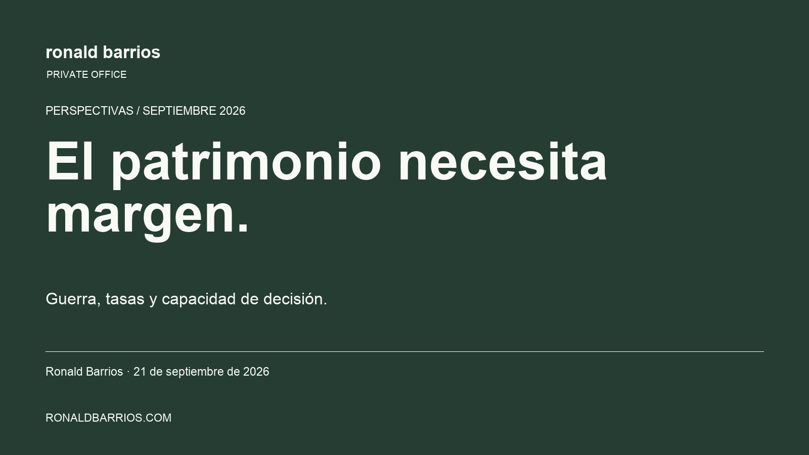 El patrimonio necesita margen